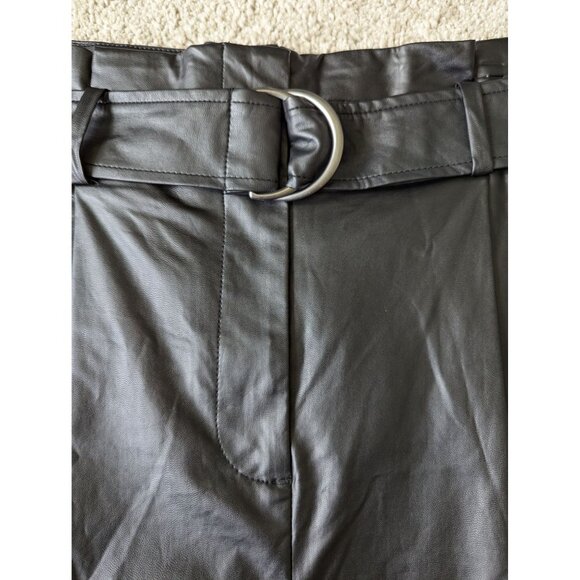 Elizabeth and James Vegan Leather High Waisted Paperbag Shorts Size 12 - Picture 3 of 7